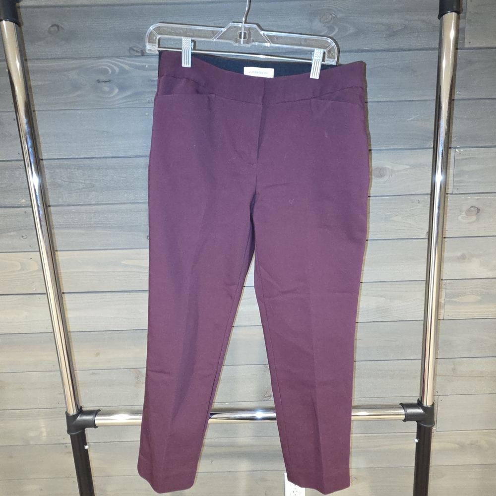 Liz Claiborne Women's Burgundy Straight Leg Pants